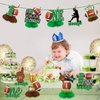 10Pcs Football 1st Birthday Decorations Honeycomb Centerpiece for Boys, First Year Down Football Theme Table Centerpiece Party Supplies, Sports Football One Year Old Birthday Table Topper Sign Decor