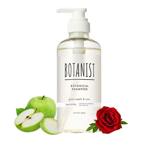 Botanist Japanese Organic & Natural Shampoo for Tangled Hair, Moisturizing Hair Shampoo with Pump for Women & Men to Smooth Hair, Sulfate & Silicone Free, New Green Apple & Rose 460 mL/16.2 fl Oz