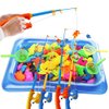 Toddler Toy Kids Magnetic Fishing Rod Toy: 6pcs Plastic Fishing Toy Pole Floating Fishing Game Rod Bathtime Carnival Toddler Education Teaching Toy (Random Color) Toddler Tub Toys