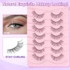 Eyelashes Natural Lashes 13mm Wispy Eyelashes Thin Memory Band False Eyelashes Natural Look Volume Strip Lashes C Curl False Lashes Pack Natural Eyelashes Fake Eyelashes 7 Pair EVENTILL