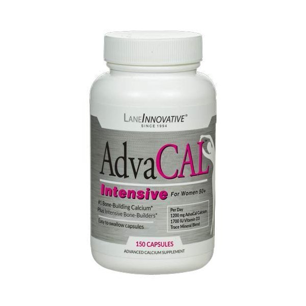 Lane Innovative - AdvaCAL Intensive Calcium, for Women 50+, with 1,700 IU Vitamin D, Easy to Swallow (150 Capsules)