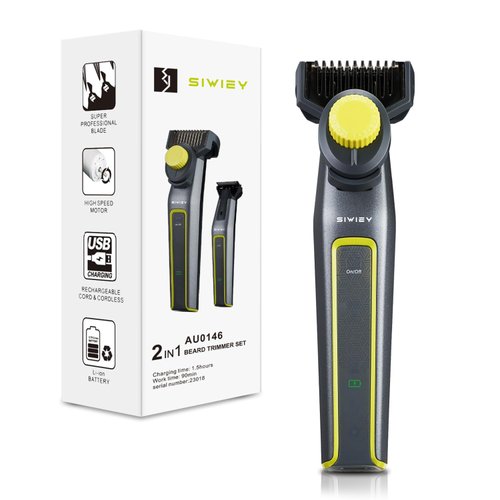 siwiey Beard Trimmer, All-in-One Mens Shaver with Precision Dial, Mustache Trimmer, Grooming Mens Razor, Adjustable Electric Razor, LCD Indicator, 7000RPM