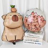 3PCS capybara Animal balloons Capybara Aluminum Foil Balloon capybara inflatable Round Balloons for capybara birthday party Animal Theme Party Backdrop Party Supplies decorations