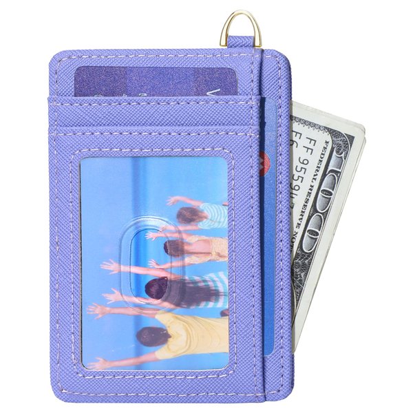 Badiya Slim Minimalist Front Pocket Wallet RFID Blocking Credit Card Holder Compact Card Case with ID Window for Women & Men