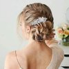 Yean Crystal Bride Wedding Hair Comb Silver Rhinestone Bridal Hair Accessories Pearl Wedding Headpieces for Bride and Women (Style A)