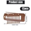 12pcs Wig Clip with Safety Pins, 10-Teeth Hair Extension Snap Clips Invisible Strong Wig Combs to Secure Wig No Sew Chunni Grip Dupatta Clips for Girls Women Wig Headscarf Hijab & Tikka(Brown)