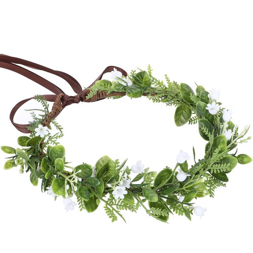KorViSHOW Flower Crown Headband Wreath - Bride Floral Halo Bell Orchid Fairy Crown Elf Women Hair Headpiece Halloween Crown