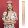 CAVETEE Princess Crown and Birthday Princess Sash, Birthday Tiara with Glitter Sash for Princess Party Decorations Happy Birthday Accessories Birthday Crown and Tiara for Women Girls (Rose Gold)