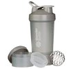 BlenderBottle Shaker Bottle with Pill Organizer and Storage for Protein Powder, ProStak System, 22-Ounce, Pebble Grey