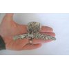 Longer gray mixed color abalone sea shell effect hair claw clip