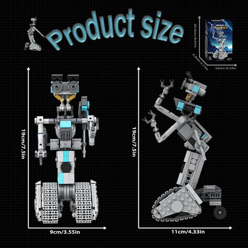 Johnny 5 Robot Building Toys,Movie Short Open Circuit Figures Robot Model Building Kit,Decoration Building Bricks Set for Adults Children(368 PCS)