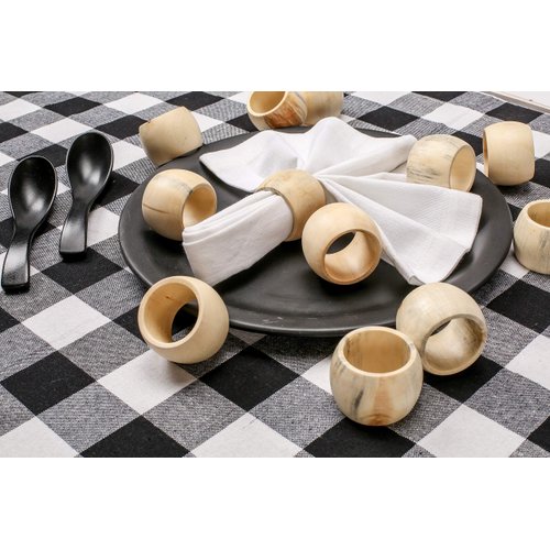 Alpha Living Home Spring Napkin Rings Set of 12, Wooden Serviette Holders, Round Serviette Rings Bulk for Party Decoration, Dinning Table, Family Gatherings - A Great Tabletop Décor - Natural