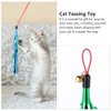 LUOZZY 8 Pcs Cat Teaser Wand Replacement with Bell Metallic Foil Tassel Cat Wand Toys Interactive Catcher Teaser for Pet, Random Color