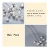 Heread Crystal Bride Wedding Hair Pins Silver Pearl Bridal Head Piece Rhinestones Hair Accessories for Women and Girls (Pack of 2)