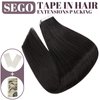 SEGO Tape in Hair Extensions Human Hair,Natural Black 18 Inch 50g/pack 20 pcs,100% Remy Human Hair Extensions Seamless Straight Silky Soft for Women (18 Inch #1B Natural Black)