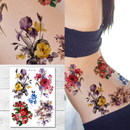 Supperb® Temporary Tattoos - Mix Bouquet of Flowers
