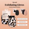 Kitsch Deep Exfoliating Glove, Eco Friendly Exfoliating Body Scrubber, Dead Skin Remover & Body Scrubber Exfoliator, Body Scrub Mitt for Skin Cell Renewal, Body Exfoliating Gloves for Shower, Leopard