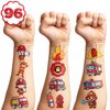 96 PCS Firefighter Fireman Temporary Tattoos Sticker Car Fire Truck Themed Birthday Party Decorations Favors Supplies Gifts Boys Girls Baby Shower Adult Cute Tattoo School Prizes Reward Themed