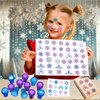 36PCS Snowflake Party Favors 24 Tattoos Sticker 12 Stamp Set - Ideal Winter Themed Birthday Card Decorations Supplies Goodie Bag Cute Rewards for Girls Classroom Gifts Baby Shower Prizes