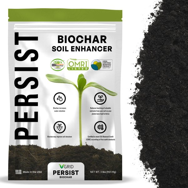 Persist Horticultural Charcoal 3qt Bag, Biochar Soil Amendment for Indoor Plants, Improves Potting Soil for Indoor Plants & Terrariums, 100% Natural Active Carbon House Plant Soil Enchancer