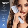 SALONSILK Combs for Women and Men, 4PCS Translucent Professional Comb Set, Wide Tooth Combs Rat Tail Fine Tooth Hair Comb for All Hair Types