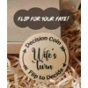 HDSterHeart Decision Maker Coin Funny Couple Gifts for Women Men, Couples Decision Making, Wooden Decision Flip Coin, Double-Side Decision Coin, Gift for Husband Wife, Funny Couple Games