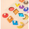 Shape Puzzles Wooden Puzzles for Toddlers, Peg Puzzle Educational Shape Sorter Toys Wooden Shape Board Puzzles, Preschool Learning Educational Toy for Baby Girls Boys