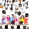 137pcs Cat Birthday Decorations Cat Themed Party Supplies - Banner Plates Napkins Hanging Swirls Kitten Balloons Cake Cupcake Toppers Tablecloth Stickers for Kids Girls Party Decor (Black+White)