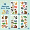 Partywind 105 Styles Glow Jungle Animals Temporary Tattoos for Kids Party Supplies, Zoo Animals Birthday Party Favors for Boys and Girls, Baby Shower Decorations (10 Sheets)