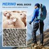 SIMIYA 5 Pairs Merino Wool Socks Mens, Super Thick Mens Hiking Socks Thermal Wool Socks for Cold Weather(7-13)