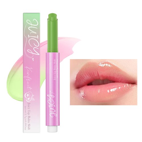 DLZZRS Juicy Lip Plump Shift, Click Melting Lip Balm Lasting Tint Hydrating & Nourishing Lip Care Moisturizer Glossy Color Changing Lip Gloss Non Sticky Lipstick Vegan Tinted Lip Balm (#4 Kiwifruit)