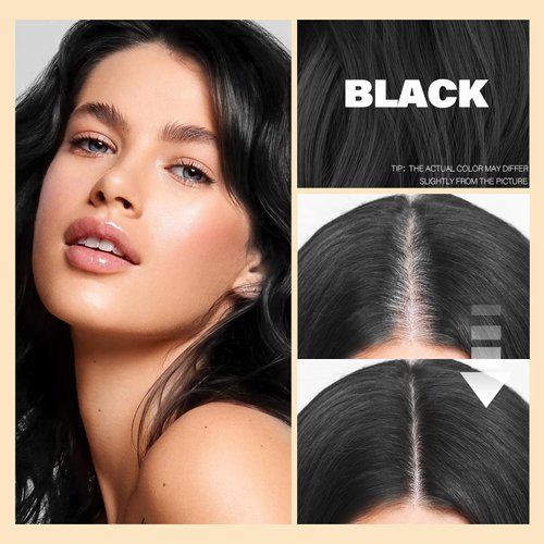 Azonbey Root Touch Up Sets,Hairline Powder Cover Up- Hairline Concealer for Thin and Thinning Hair, Water & Sweat Resistant,Contain Azonbey Makeup Brush (Black)