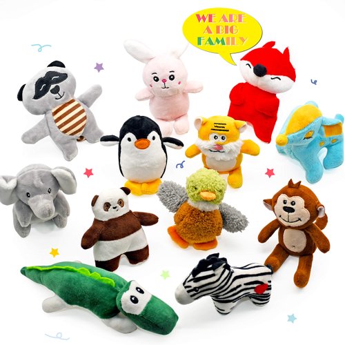 SHARLOVY Dog Squeaky Toys For Small Dogs,Stuffed Animal Puppy Toys,Cute Puppy Chew Toys For Dog Teething Toys, Pet Toys For Small To Medium Dogs,Soft Dog Toys,Plush Dog Toy Pack 12 In Gift Box