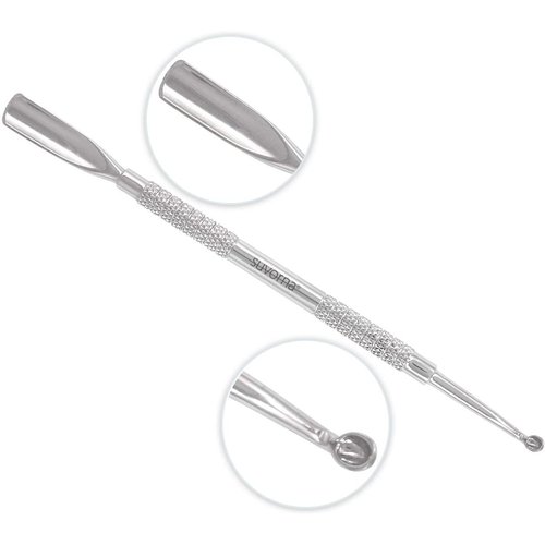 Suvorna Cuticle Pusher Tool & Nail Cleaning Tool, Mini Cuticle Pusher Stainless Metal Cuticle Pusher, Under Nail Cleaner Tool/Gel Nail Polish Remover Tool, Nail Cuticle Pusher for Salon, Spa & Home