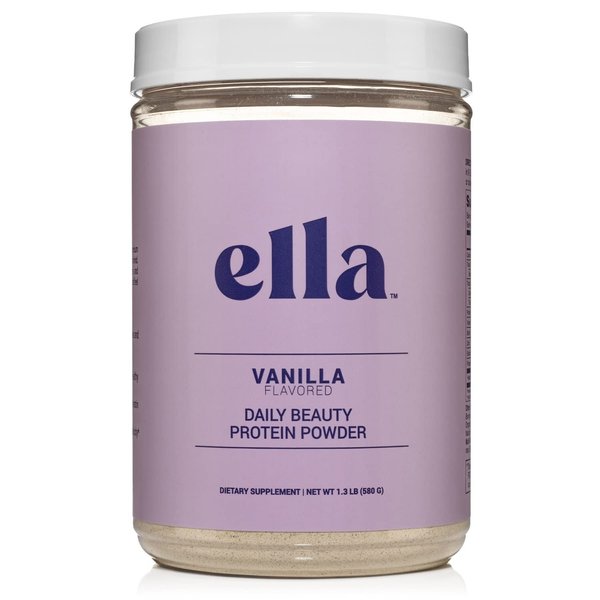 Ella Vanilla Collagen Protein Powder for Women - Daily Beauty Protein Powder with Grass-Fed Collagen Peptides - Non-GMO, Gluten-Free, No Artificial Sweeteners - 20 Servings