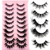 New Mix 10Pairs Natural Long Lashes 5D Fluffy Cat Eye Lashes Wispy Volume And Soft False Eyelashes Makeup Extensions Fake Lashes (10PairsMix-510)