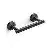 FORIOUS Black Toilet Paper Holder Wall Mount, Matte Black Bathroom Toilet Paper Holder for SUS 304 Stainless Steel, Double Post Pivoting Toilet Paper Roll Holder for Bathroom RV Paper Towels for TP