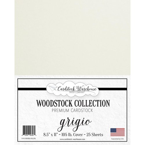 Cardstock Warehouse Woodstock Grigio Gray Premium Cardstock Paper - 8.5 x 11" - 105 Lb. / 285 Gsm - 25 Sheets