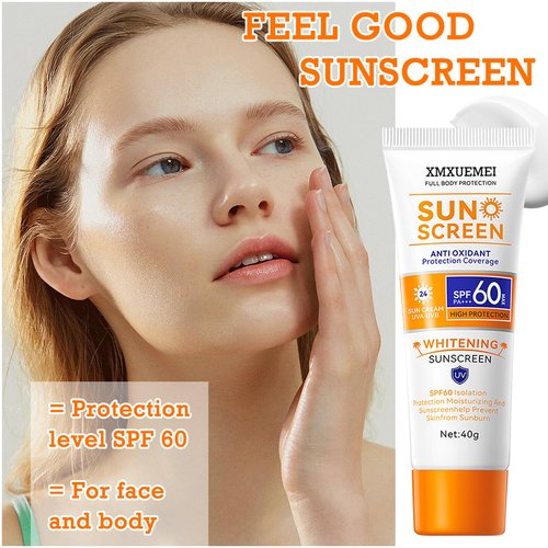 Face Sunscreen Cream SPF60+ PA+++,Travel Size Sunscreen for Face,Lightweight Sun Cream for All Skin Types,Moisturizing Sunblock Long Lasting Non-greasy Face Moisturizer