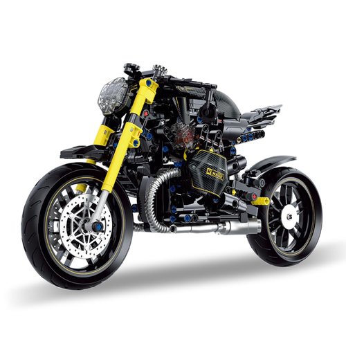 MISINI M6318 Vintage Motorcycle Building Blocks Set,618 PCS 1:8 Retro Motorbike Model Blocks, Education Collection Gifts for Kids Teens and Adults