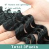 Curly Braiding Hair 22 Inch, Ocean Wave Crochet Hair for Black Women 3 Packs 1B#, Deep Wave Crochet Braiding Synthetic Hair Extensions for Boho Braids(1B#,22 inch 3 Packs)