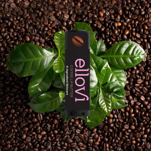 Ellovi Natural Lip Butter Lip Balm - Coffee - Pure Enough to Eat - Made With Just 6 Vegan Ingredients - Moisturizing Lip Care for All Day Hydration