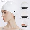 Tripsky Silicone Swim Cap,Comfortable Bathing Cap Ideal for Curly Short Medium Long Hair, Swimming Cap for Women and Men, Shower Caps Keep Hairstyle Unchanged (White)