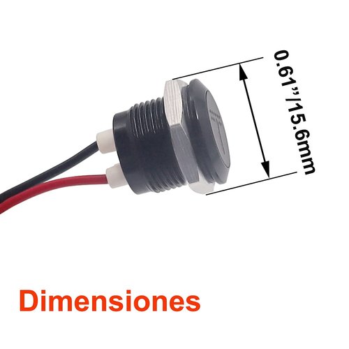 Taiss LED Indicator Pilot Dash Light Blue (High Beam Indicator), 1/2"(12mm)12V LED Metal Signal Indicator Light. F-010-YGD-B