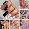 LoveOurHome 600pc Medium Square Fake Nail Tips Full Cover Clear Acrylic False Nails Short Soft Gel X Nail Art Tips Artificial Fingernails for Salon and Home Nail Manicure Design