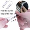 2 Pcs Multi Nail Clipper Ultra-Thin Portable Nail Cutter with Key Ring and Nail File Stainless Steel Foldable Manicure Set for Traveling, Home, Office