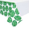 BLUE PANDA 3 Pack Tropical Leaves Tablecloth for Hawaiian Luau, Safari Birthday Party Decorations, Baby Shower (54 x 108 in)