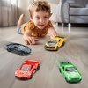 KIDAMI Racing Cars Die-cast Metal Toy Cars Set, Mini Toddler Toy Vehicle with Openable Doors, Pull Back Car, Gift Pack for Kids (4 Pack)