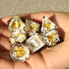 AUSPDICE DND Dice, Dungeons and Dragons Dice Set, 7-Die Polyhedral Resin D&D Dice Set with Sharp Edges and Beautiful Inclusions for Tabletop RPG Player (Eternal Flower)