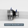 POWERTEC 70136-P2 4 Inch Hose to 2-1/2 Inch Hose Cone Reducer, Dust Collection Fittings for Dust Collection Hose, Dryer Vent Hose & Shop Vacuum Hose Connection, 2 Pack